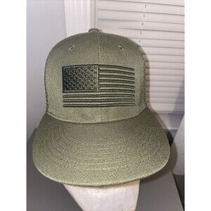 American Flag 6 Panel Adjustable Green Snapback Trucker Mesh Hat